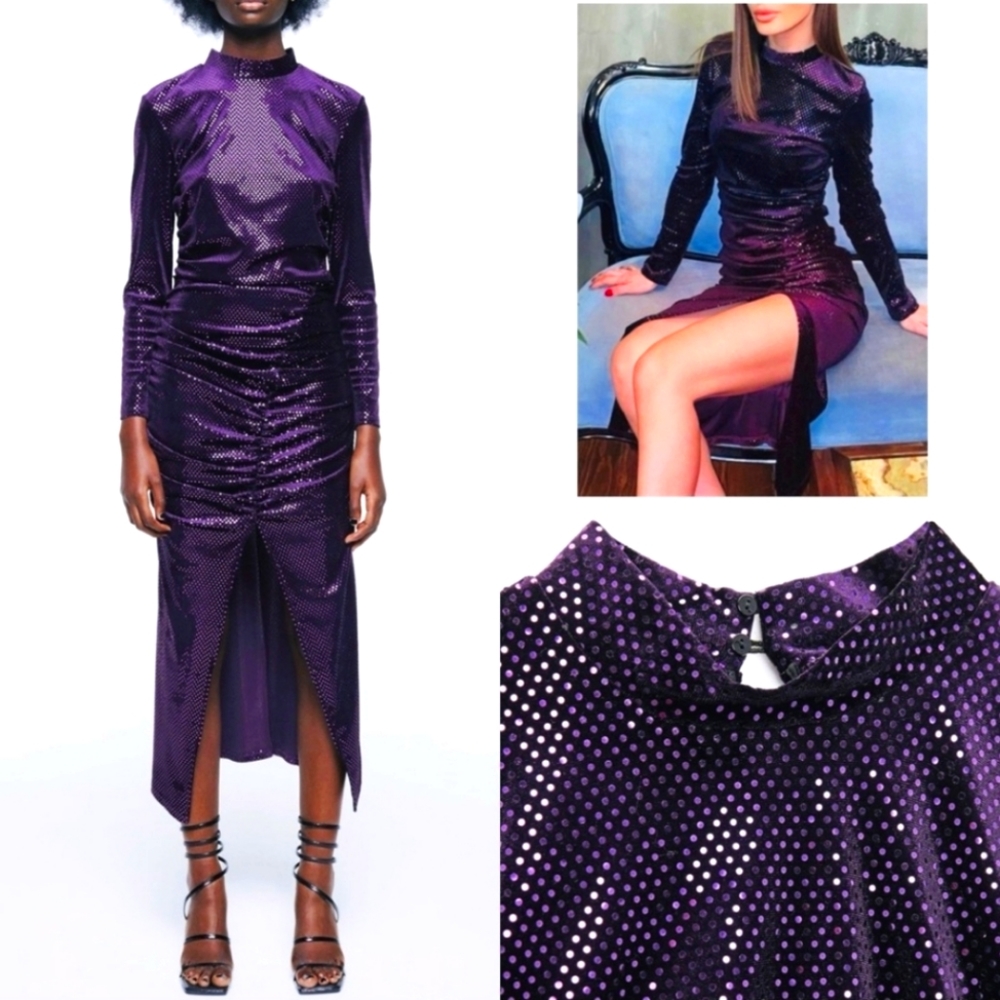 Zara purple midi dress 👗 💜